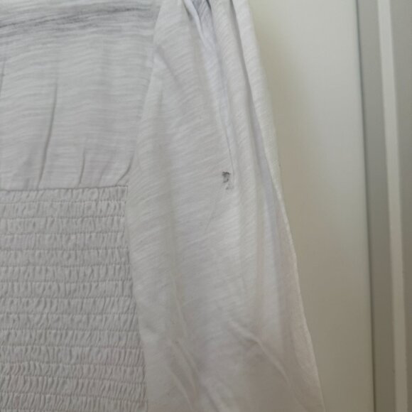 Boden Womens White Smocked Bodice Cotton Puff Sleeve Cropped Top Size Large - Picture 5 of 8